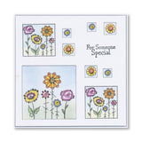 KISS by Clarity - Tina's Flowers Sampler & Thinking of You Flowers A4 & A7 Stamp Duo