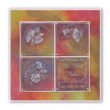 Linda's 123 - B Sweet Pea, Lisianthus & Lily A5 Square Groovi Plate