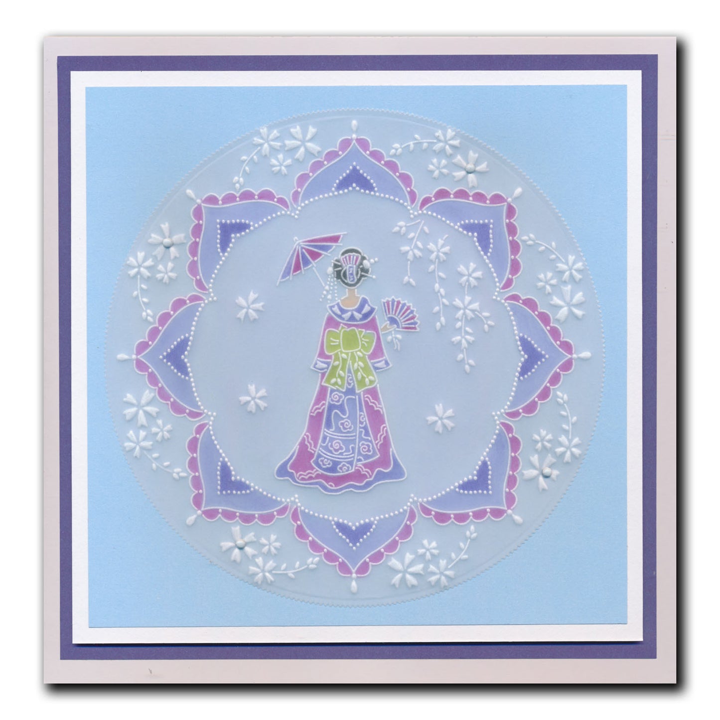 Linda's Geisha in Silk Layering Frame A4 Square Groovi Plate