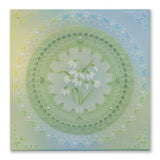 Linda's Dotty Cross-Stitch Snowdrops Layering Frame A4 Square Groovi Plate