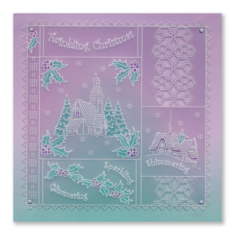 Linda's Peace, Joy & Hope - Christmas Treasures (Set 1) A5 Square Groovi Plate