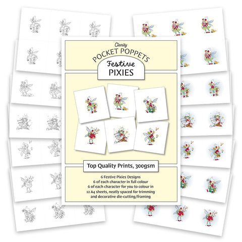Festive Pixies - Pocket Poppets Card Toppers