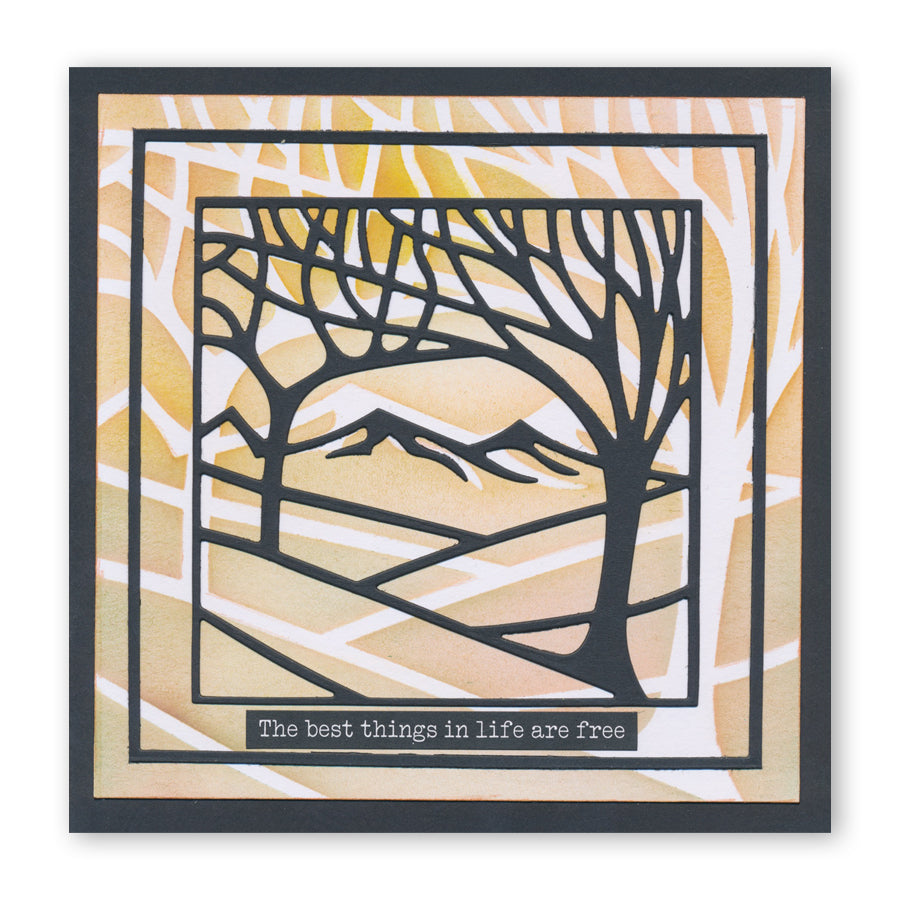 Panoramic Aperture - Two Trees 7" x 7" Stencil