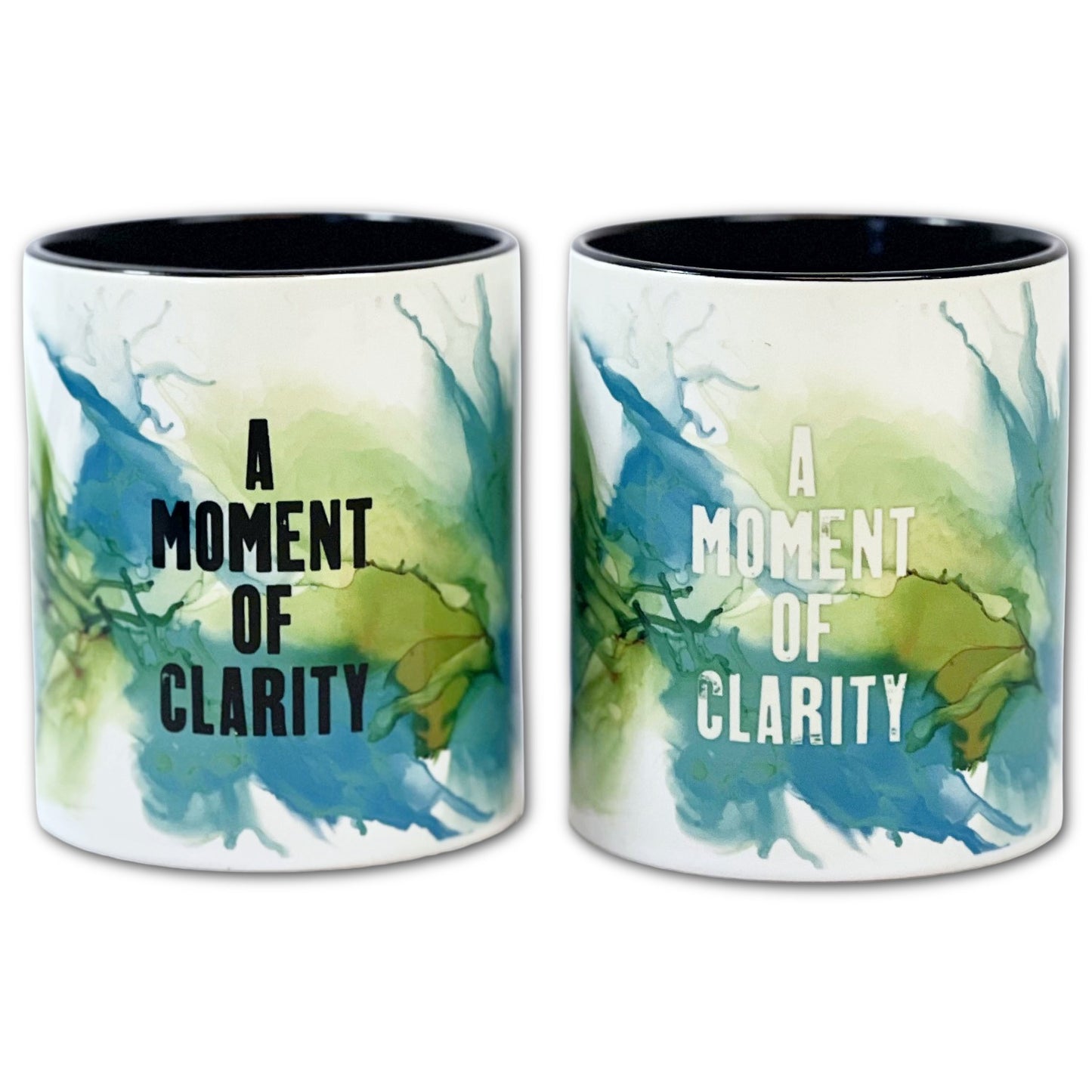 Small Ceramic Pen Pot - A Moment of Clarity - Black Writing