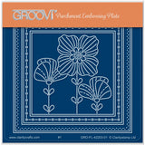 Tina's Pretty Poppy Parchlet A6 Square Groovi Plate