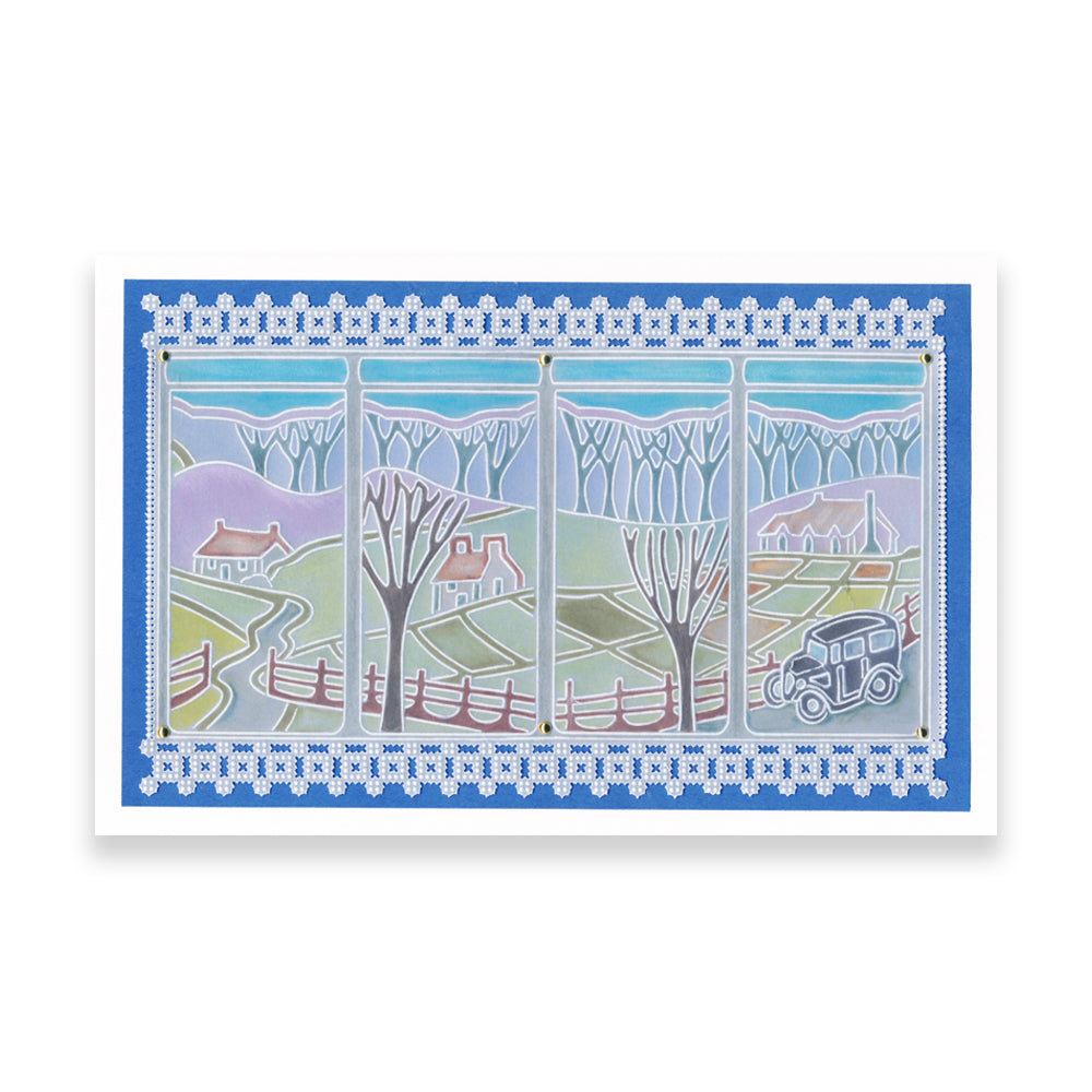 Room With a View 3 - Country Cottages A6 Square Groovi Plate