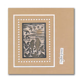 Small Linocut - Together Birds - Two Way Overlay A6 Stamp Set