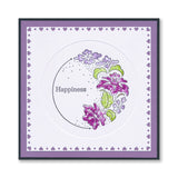 Barbara's Happiness - Floral Crescent - Two Way Overlay A6 Stamp Set