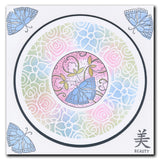 Barbara's SHAC Beauty - Japanese 2 Way Overlay Flowers & Butterflies Stamp, Mask & Stencil Duo