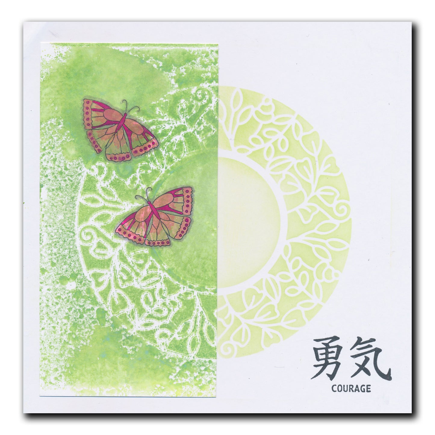 Barbara's SHAC Leaves Circular Decorative Frame 7" x 7" Stencil
