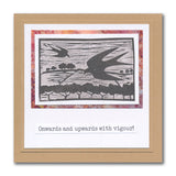 Small Linocut - Swifts - Two Way Overlay A6 Stamp Set