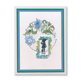 Barbara's Joy - Floral Panel - Two Way Overlay A5 Square Stamp Set