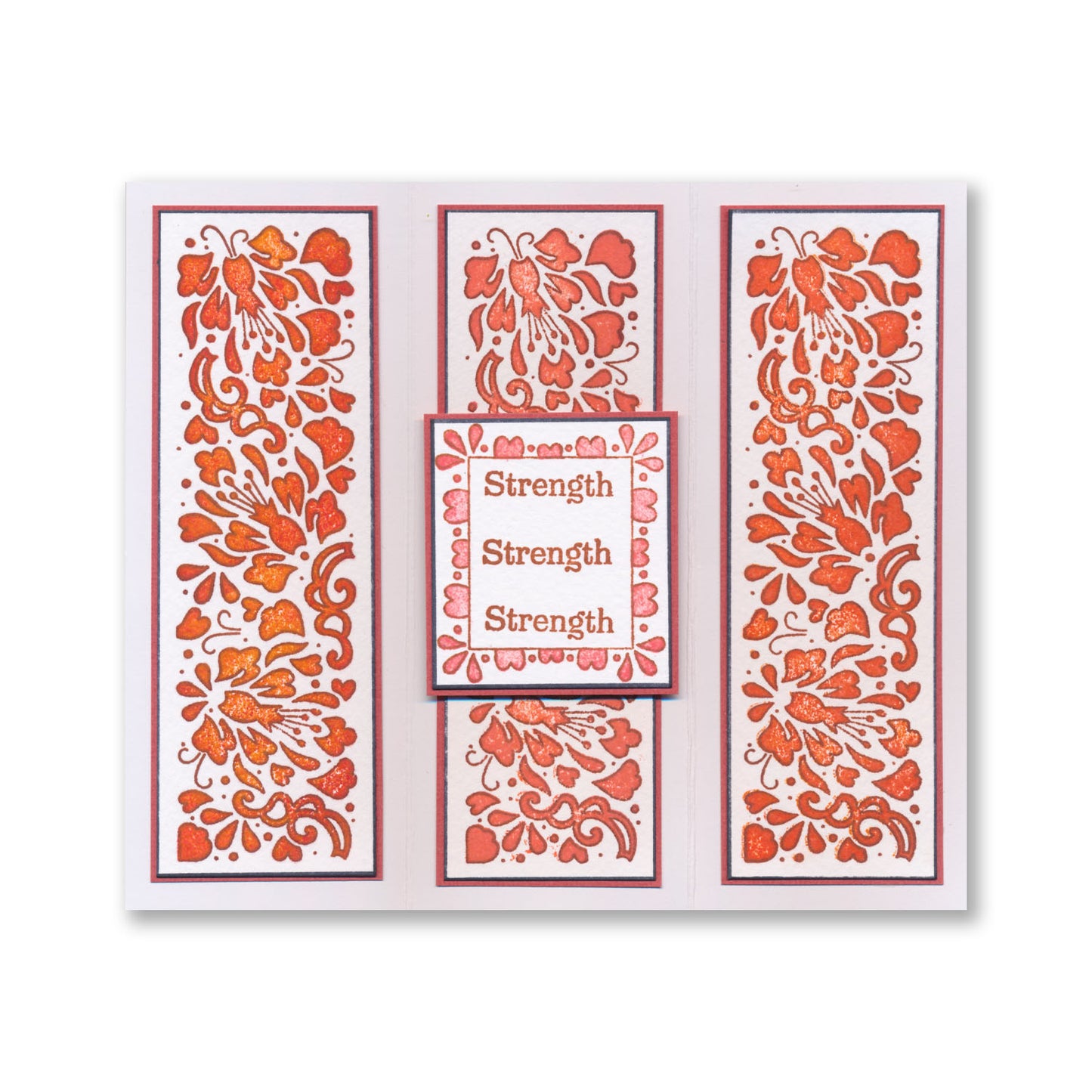 Barbara's Strength - Floral Panel - Two Way Overlay A5 Square Stamp Set