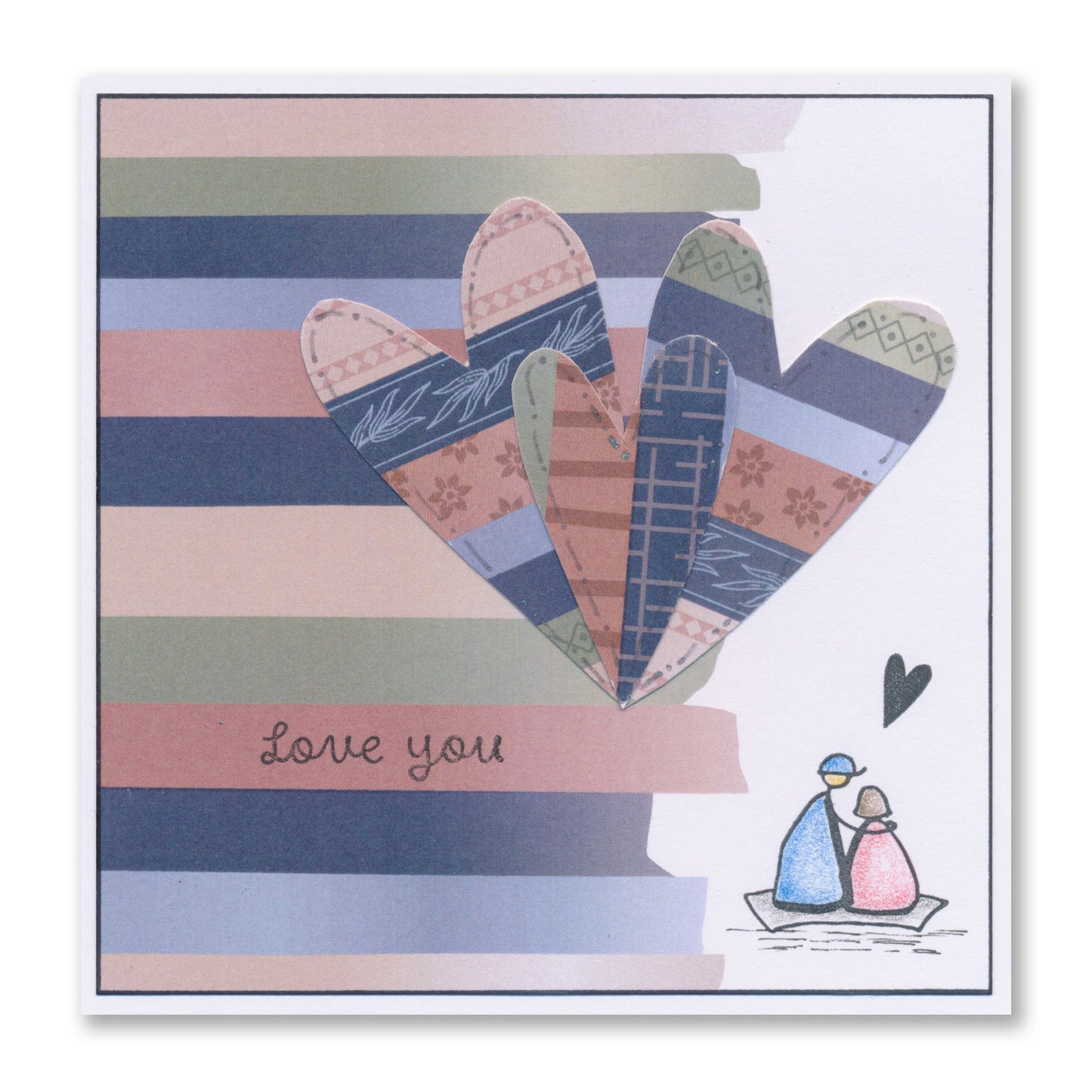 Barbara's Triangle People - Love You To Bits - A5 Stamp Set