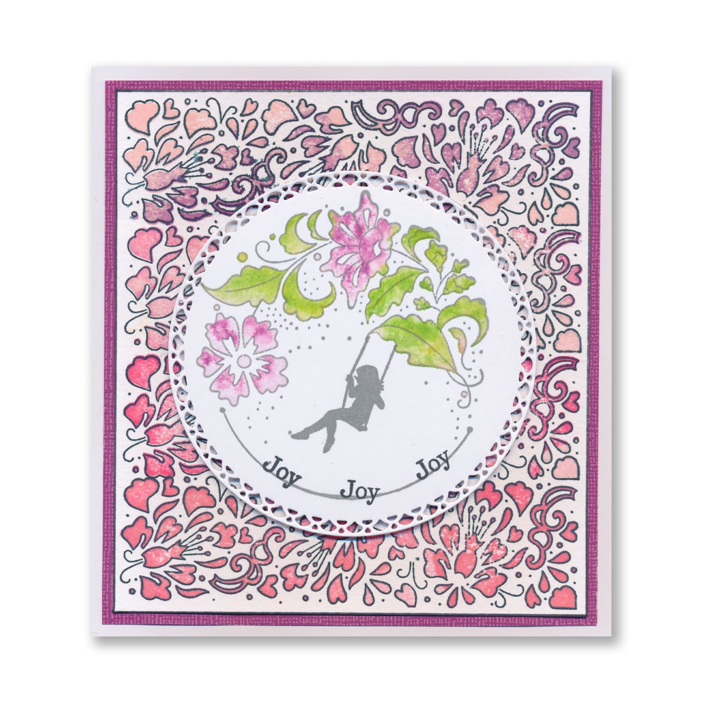 Barbara's Joy - Floral Crescent - Two Way Overlay A6 Stamp Set