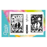Small Linocut - Together Birds - Two Way Overlay A6 Stamp Set