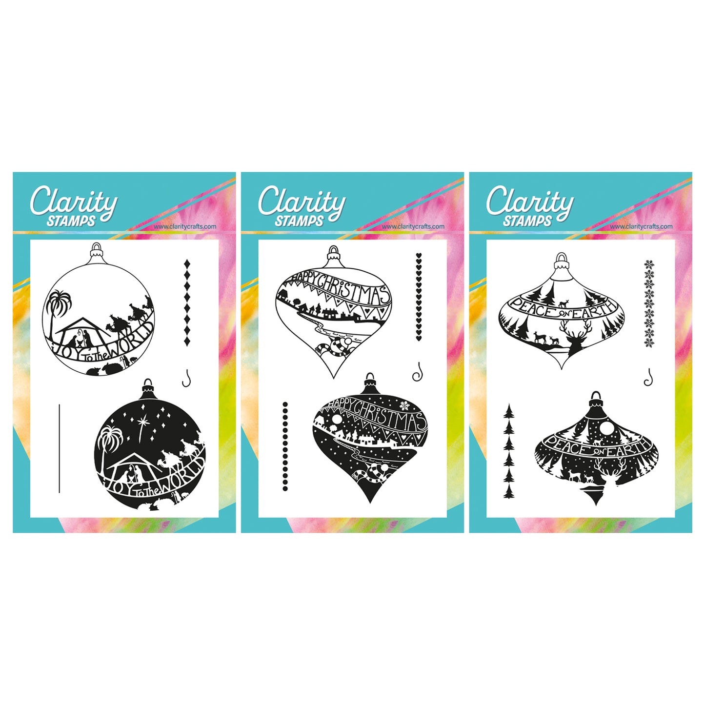 Barbara's Bijou Christmas Baubles - Two Way Overlay A6 Stamp & Mask Collection