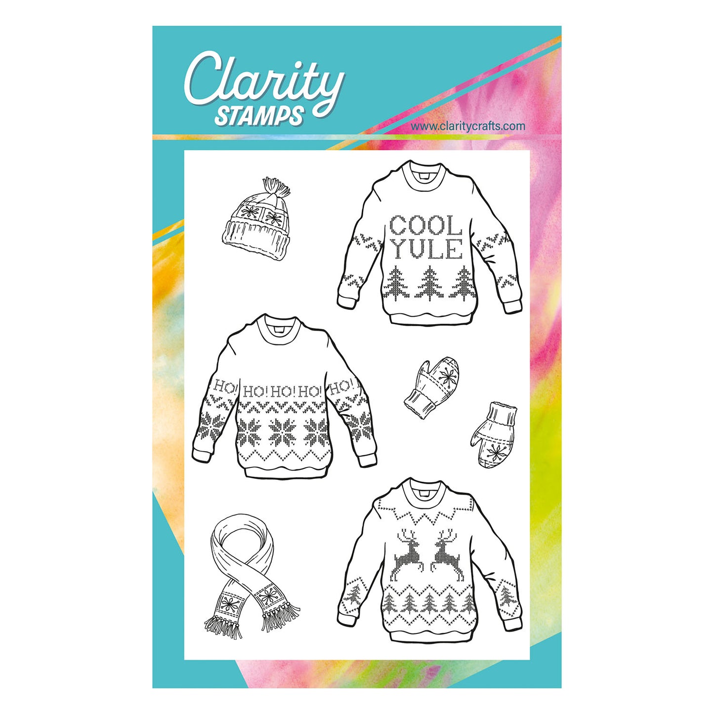 Mini Christmas Jumpers - Outline A6 Stamp Set