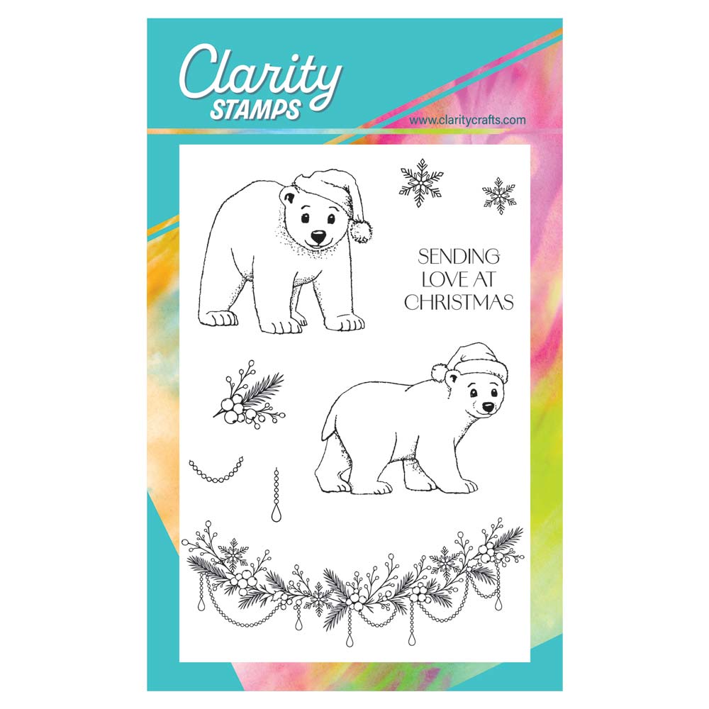 Barbara's Christmas Animals - Polar Bears A6 Stamp & Mask Set