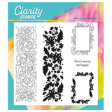 Barbara's Happiness - Floral Panel - Two Way Overlay A5 Square Stamp Set