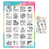 KISS by Clarity - Tina's Flowers Sampler & Thinking of You Flowers A4 & A7 Stamp Duo