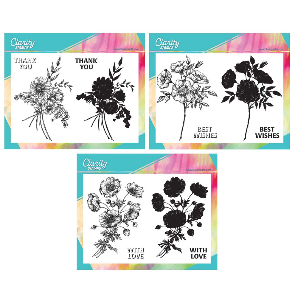Posies A5 Stamp Trio