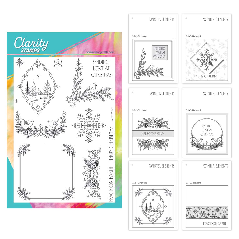 Winter Elements A5 Stamp Set With 6x Compostion Swatches