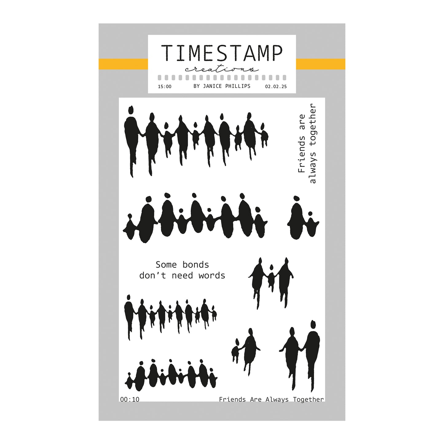 Timestamp Creations by Janice Phillips - Friends Are Always Together A6 Stamp Set