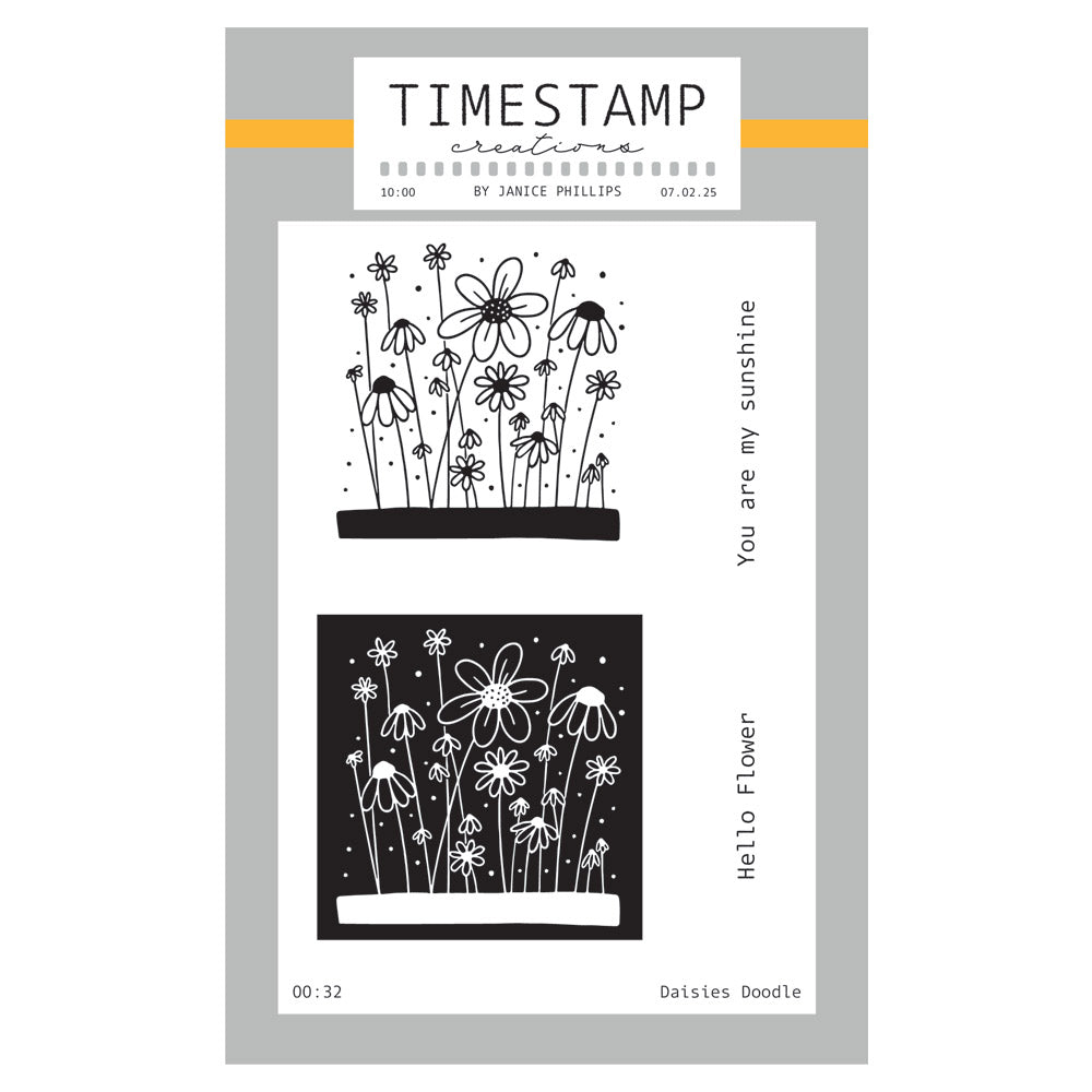 Timestamp Creations by Janice Phillips - Daisies Doodle A6 Stamp Set