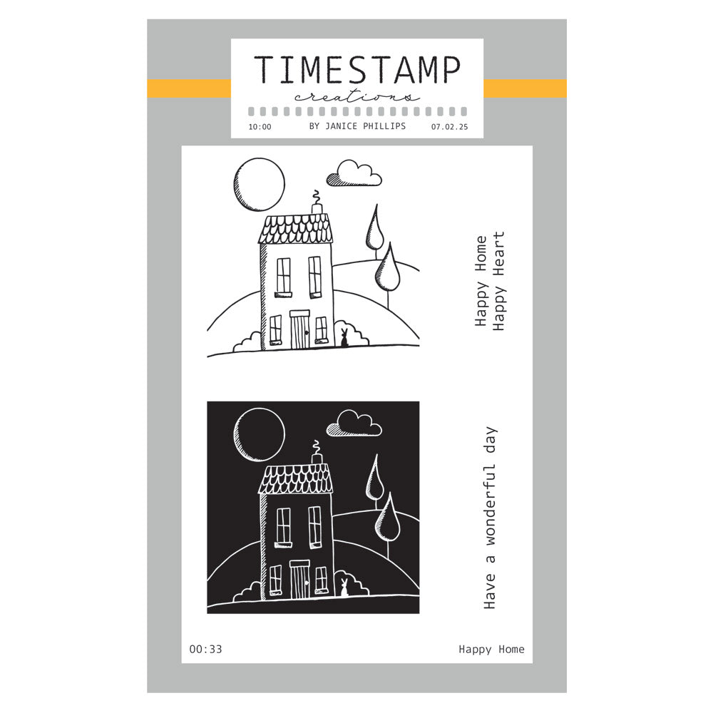 Timestamp Creations by Janice Phillips - Happy Home A6 Stamp Set