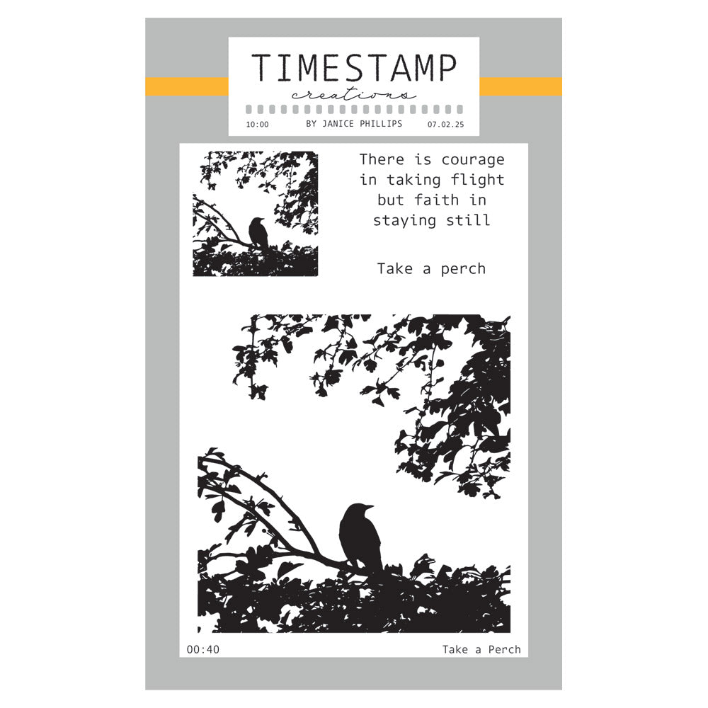 Timestamp Creations by Janice Phillips - Take a Perch A6 Stamp Set