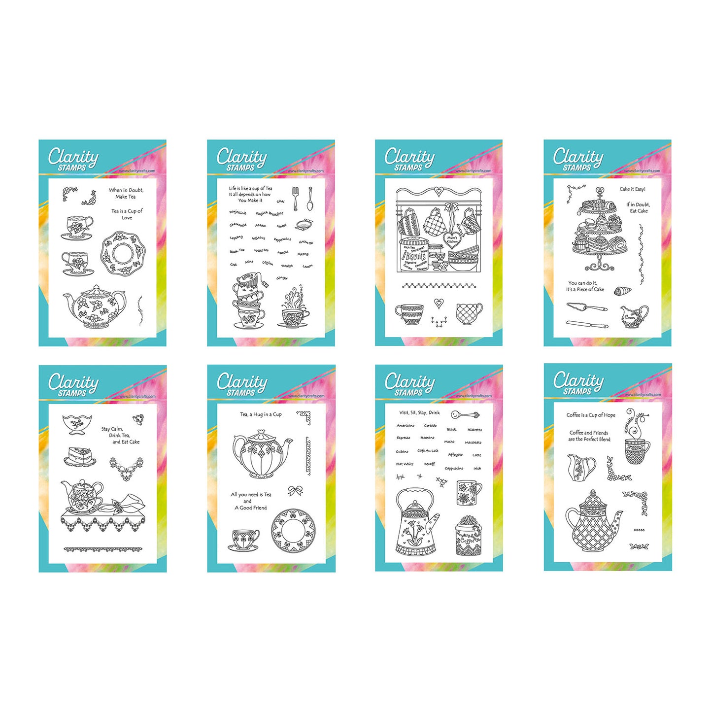 Linda's Time for Tea, Coffee & Cake A6 Stamp & Mask Collection