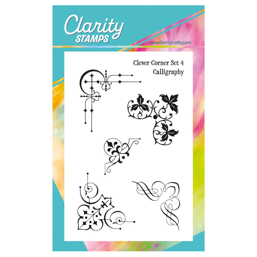 Clever Corners Set 4 - Calligraphy A6 Stamp Set