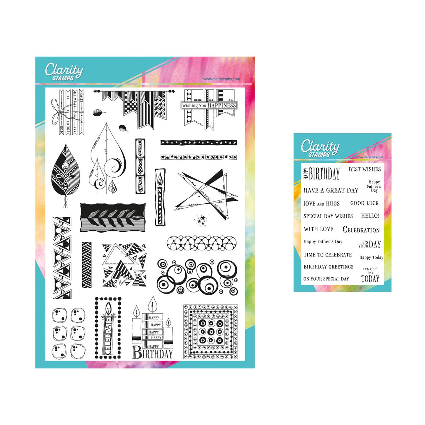 Tina's Bijou Retro Elements & Sentiments A4 & A6 Stamp Collection