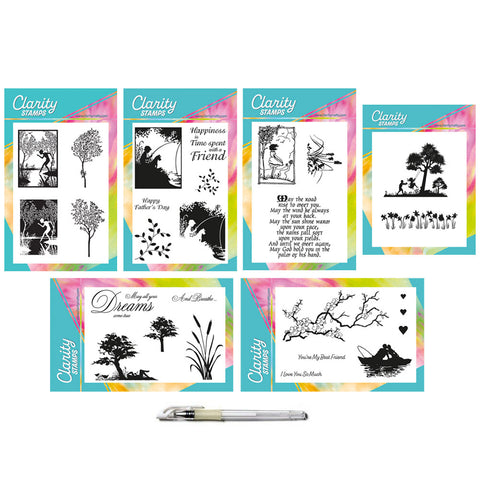 Dippy Toe Lady & Company A6 & A6 Square Stamp Collection + FREE White Gel Pen!