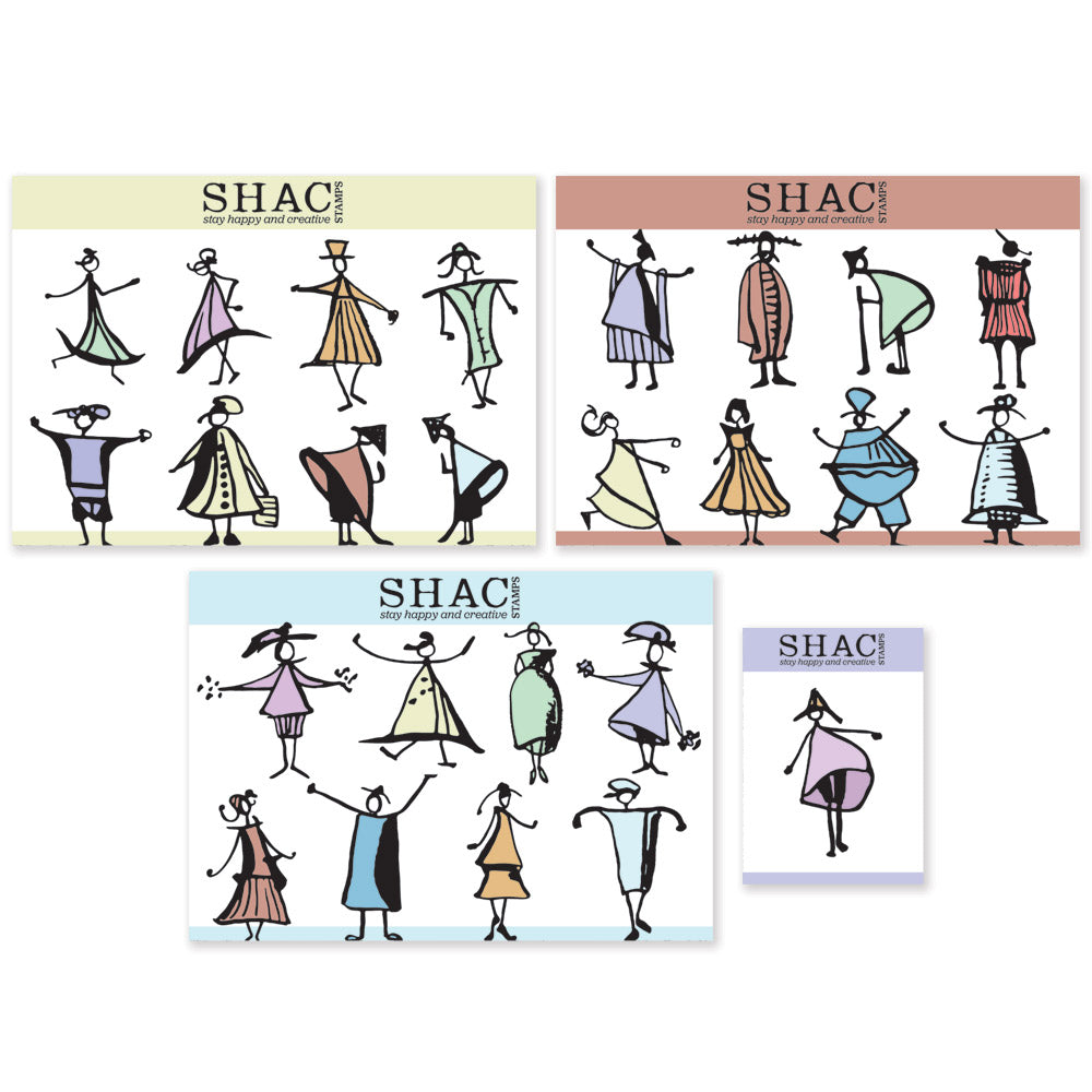 Barbara's Big SHAC People A5 & A7 Stamp Collection + FREE Companion Paper Swatches!