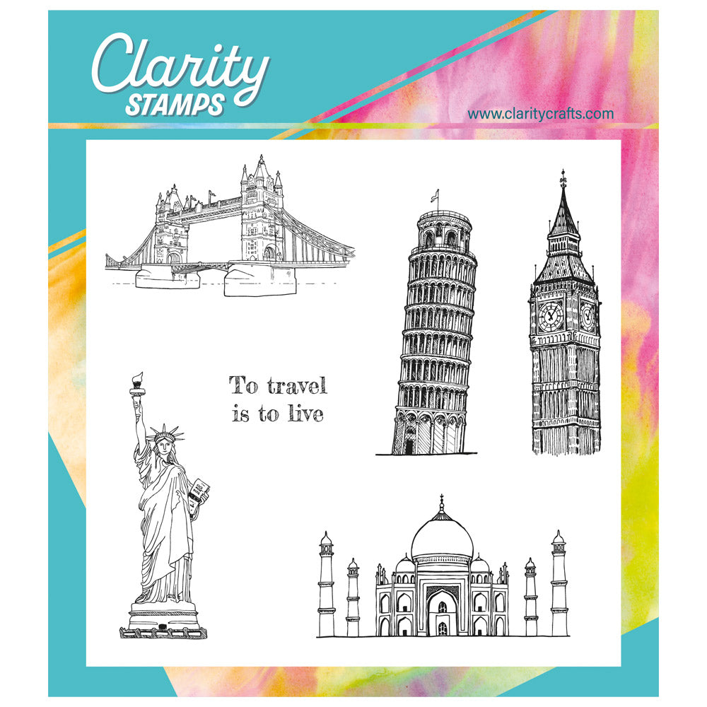 Famous Places A5 Square Stamp Set