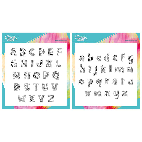 Doodle Alphabet A4 Square Stamp & Mask Collection