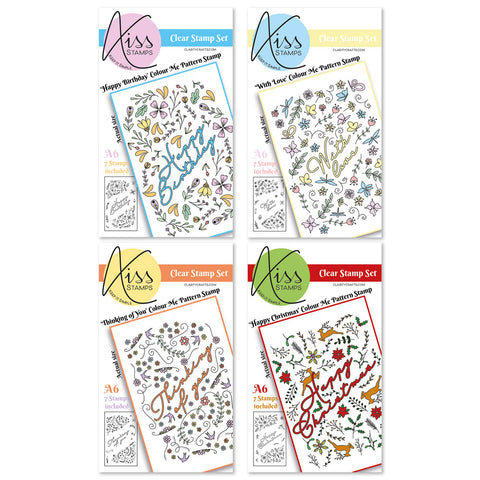 KISS by Clarity - Jazz's Colour Me Patterns A6 Stamp Collection