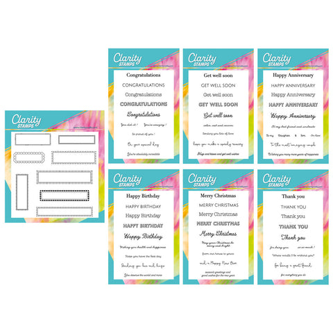 Occasions Sentiments & Patterned Panels A5 Square & A6 Stamp Collection