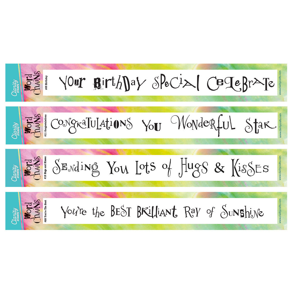 Word Chains 03, 11, 15 & 20 Stamp Quartet