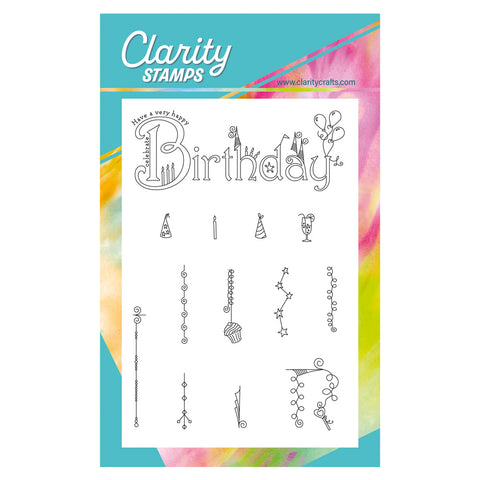 Linda's Bijou Birthday Dangles A6 Stamp Set