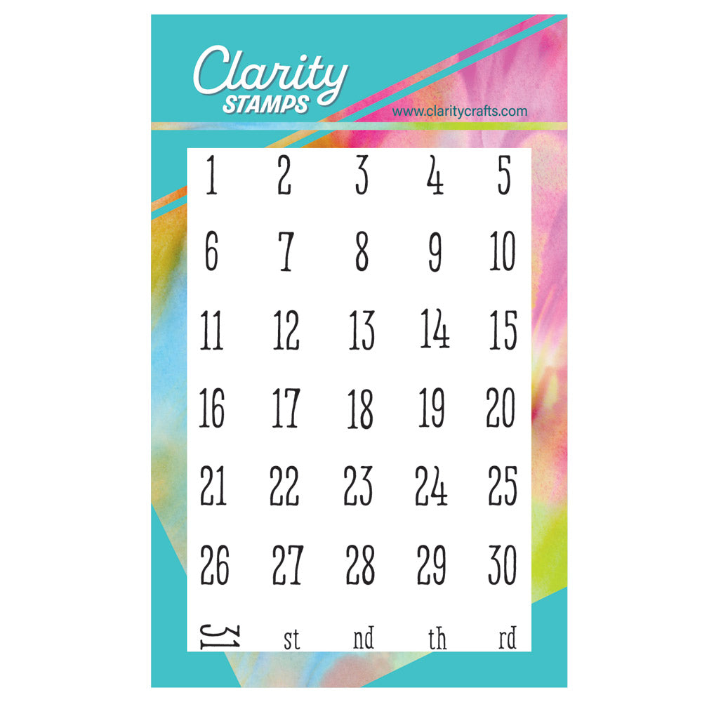 Calendar Numbers A7 Stamp Set