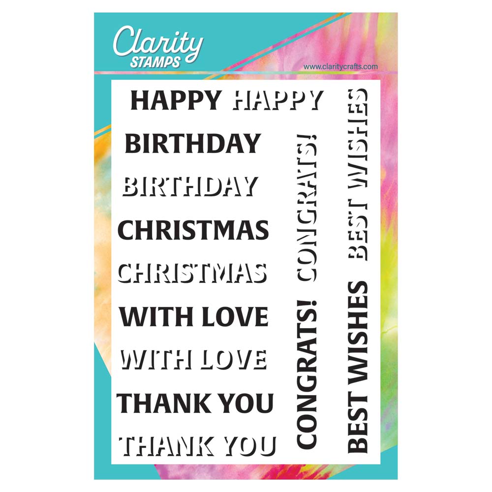 Drop Shadow Sentiments A5 Stamp & Mask Set