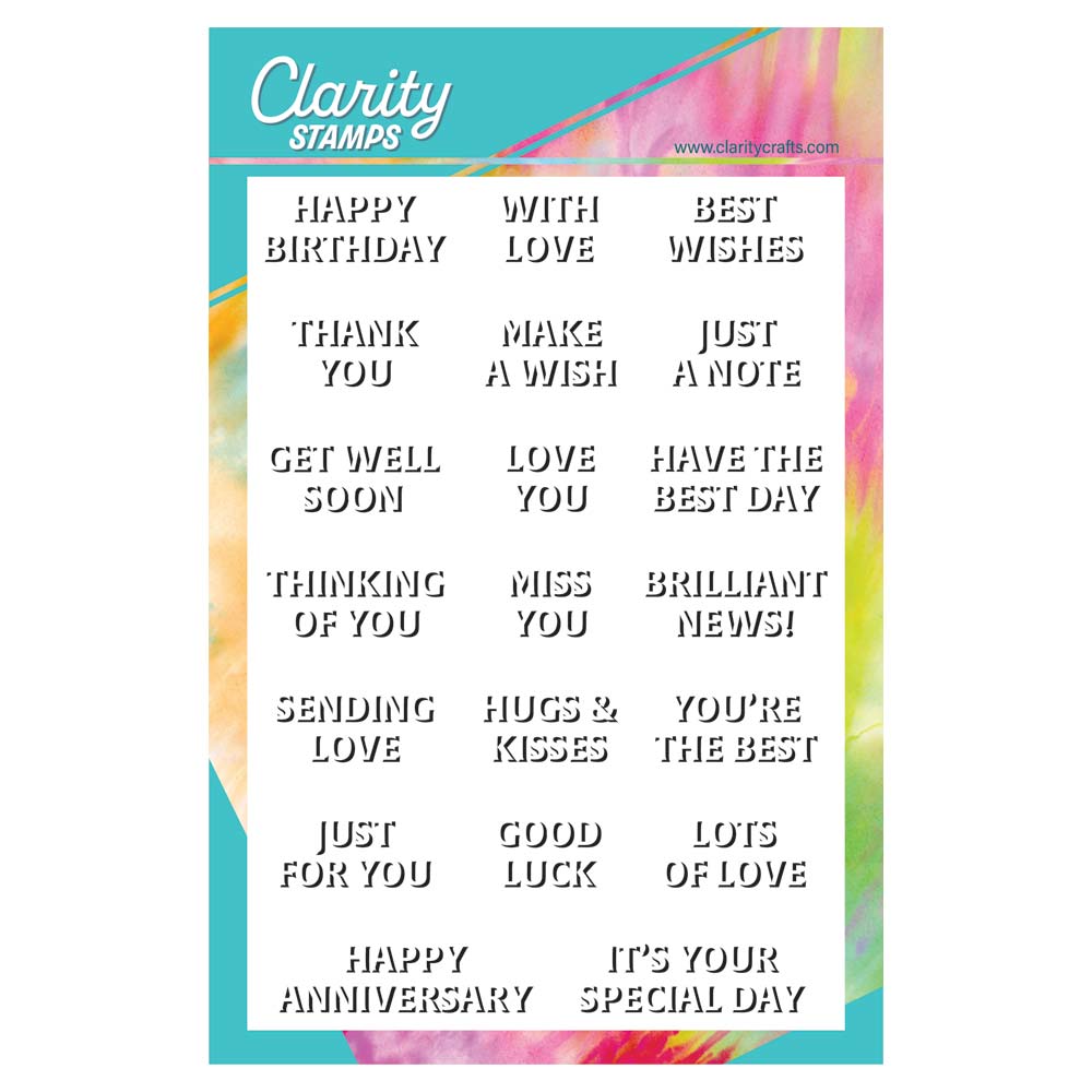 Bijou Drop Shadow Sentiments A5 Stamp Set