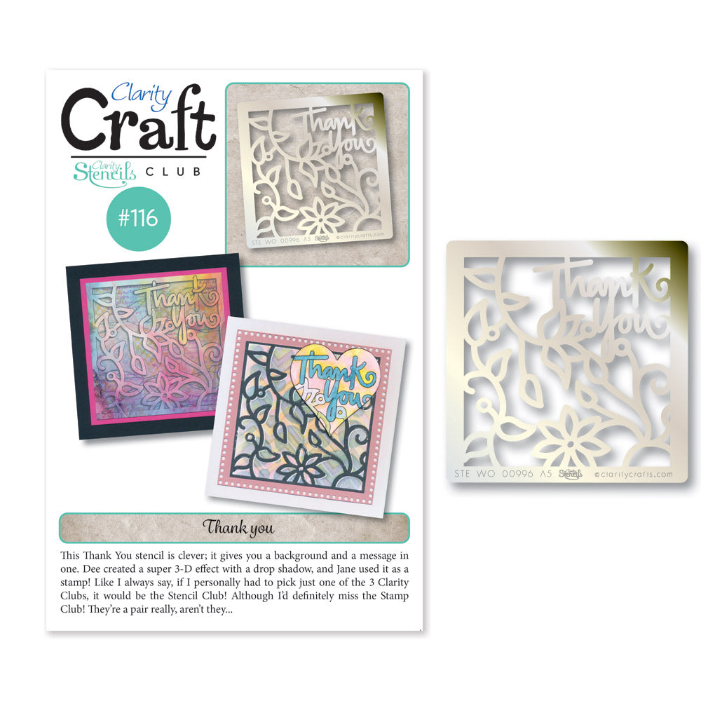 New Design Stencil Club Back Issue - 116 - Thank You Floral Swirl
