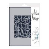 Art Nouveau Damask Rose A5 Stencil