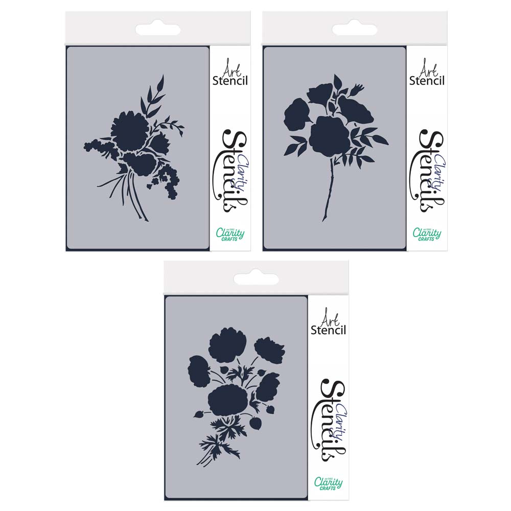 Posies A5 Stencil Trio
