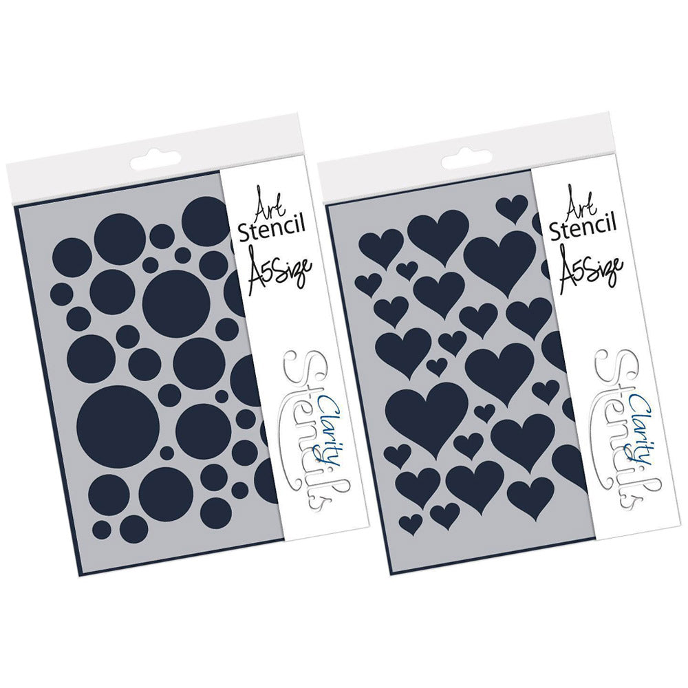 Bubbles & Hearts A5 Stencil Duo