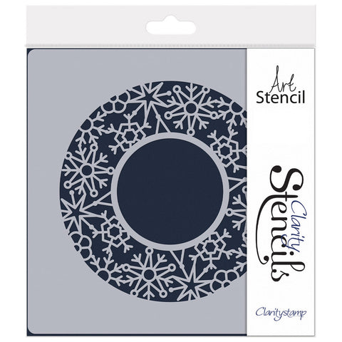 Snowflakes Aperture Round Stencil 7" x 7"